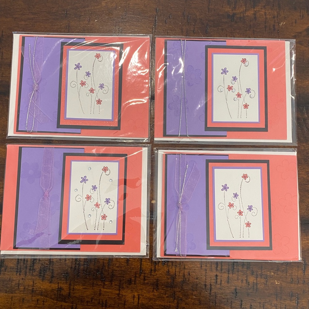 Hand made Greeting Cards, blank inside, set of 4 - Picture 2 of 4